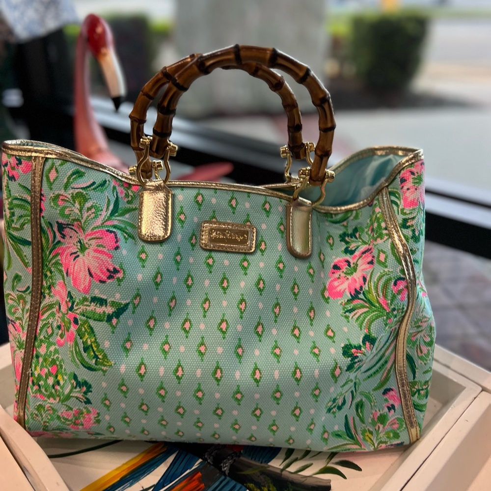 Lilly Pulitzer Greydon Canvas Tote Oh diamond girl print with a gift ❤️‍🔥 - Picture 12 of 14